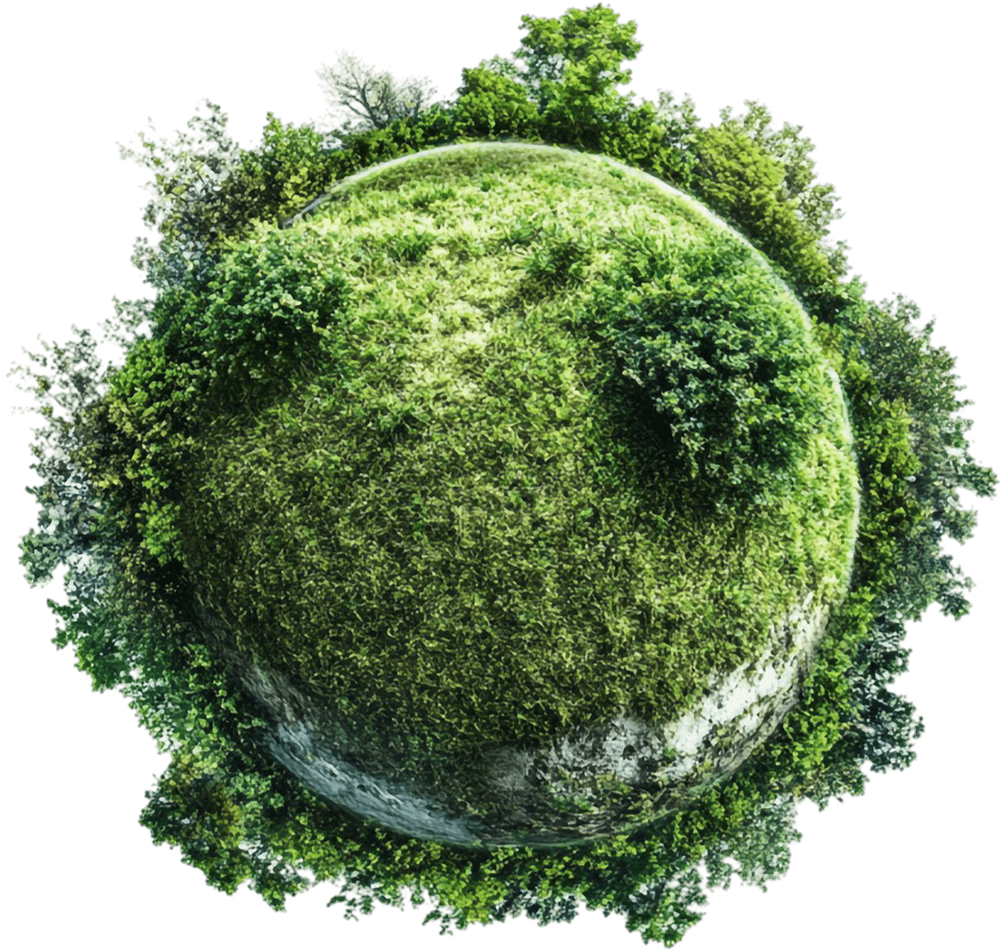Planeta verde em miniatura